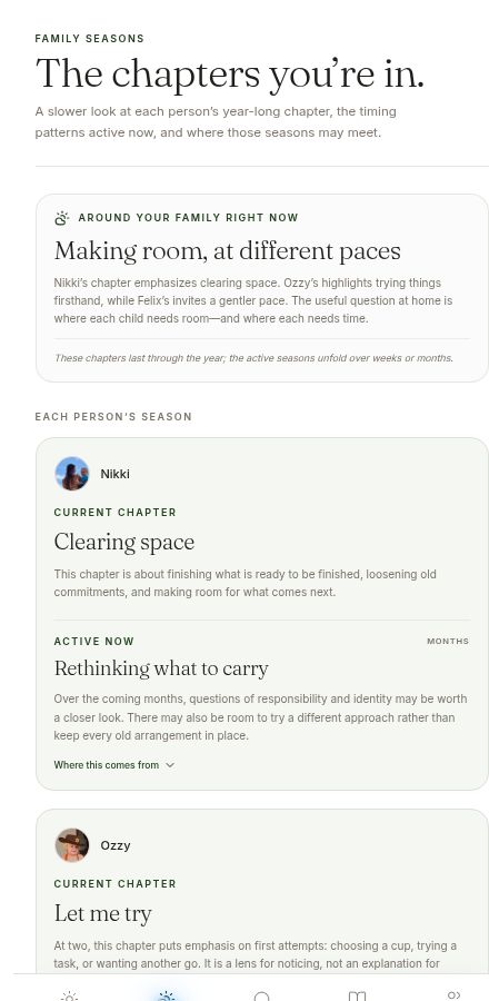 Starting Point Parenting Seasons screen